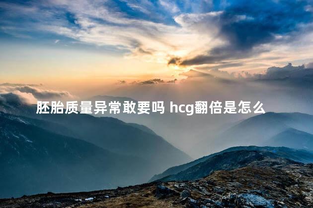 胚胎质量异常敢要吗 hcg翻倍是怎么翻的